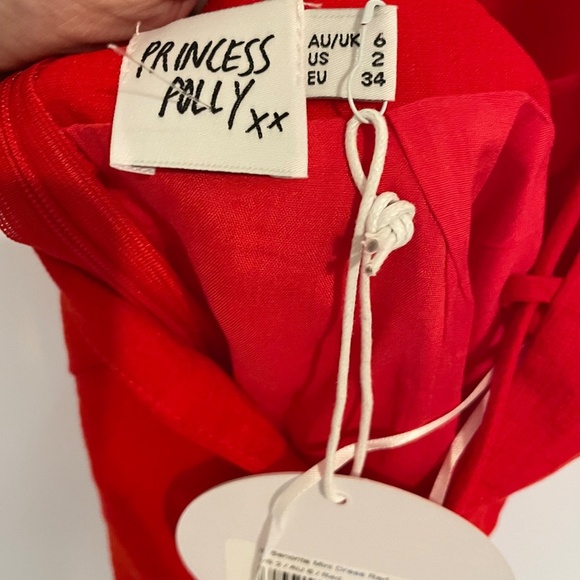 Princess Polly Si Senorita Red Strappy Open Back Mini Dress NEW - Picture 5 of 7